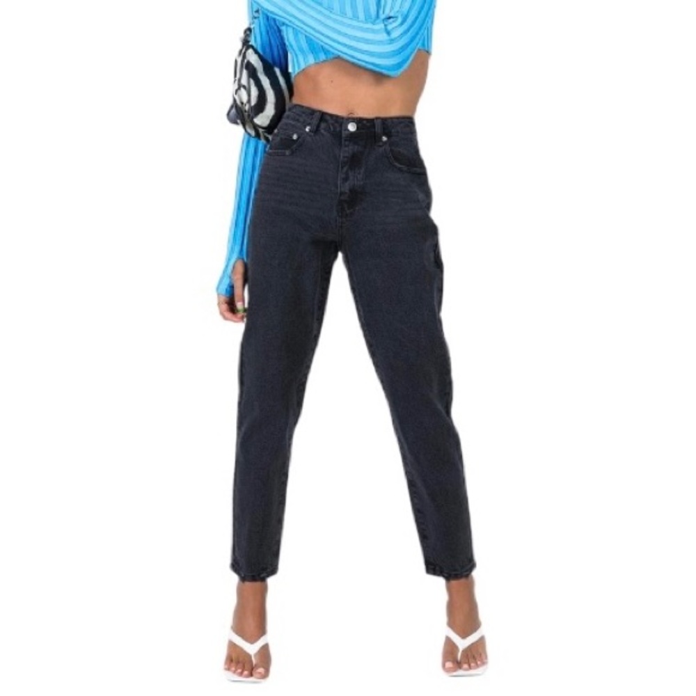 Like-New Princess Polly Straight Leg Jeans Black Denim